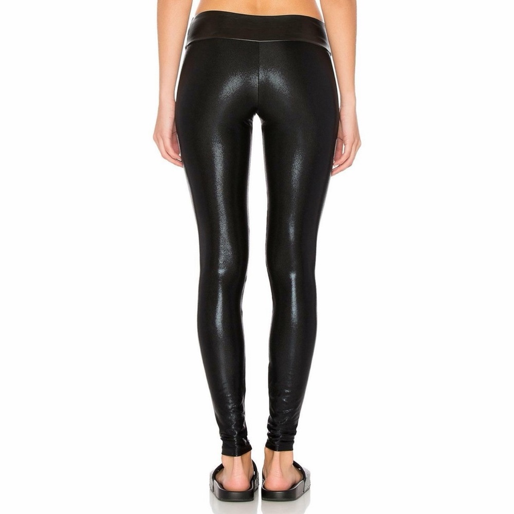 SUKISHUFU Leatherback Leggings sz XS Black metallic